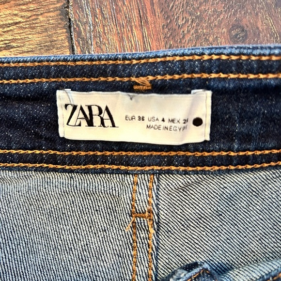 Zara Dark Blue Wide Leg Jeans - Picture 6 of 9